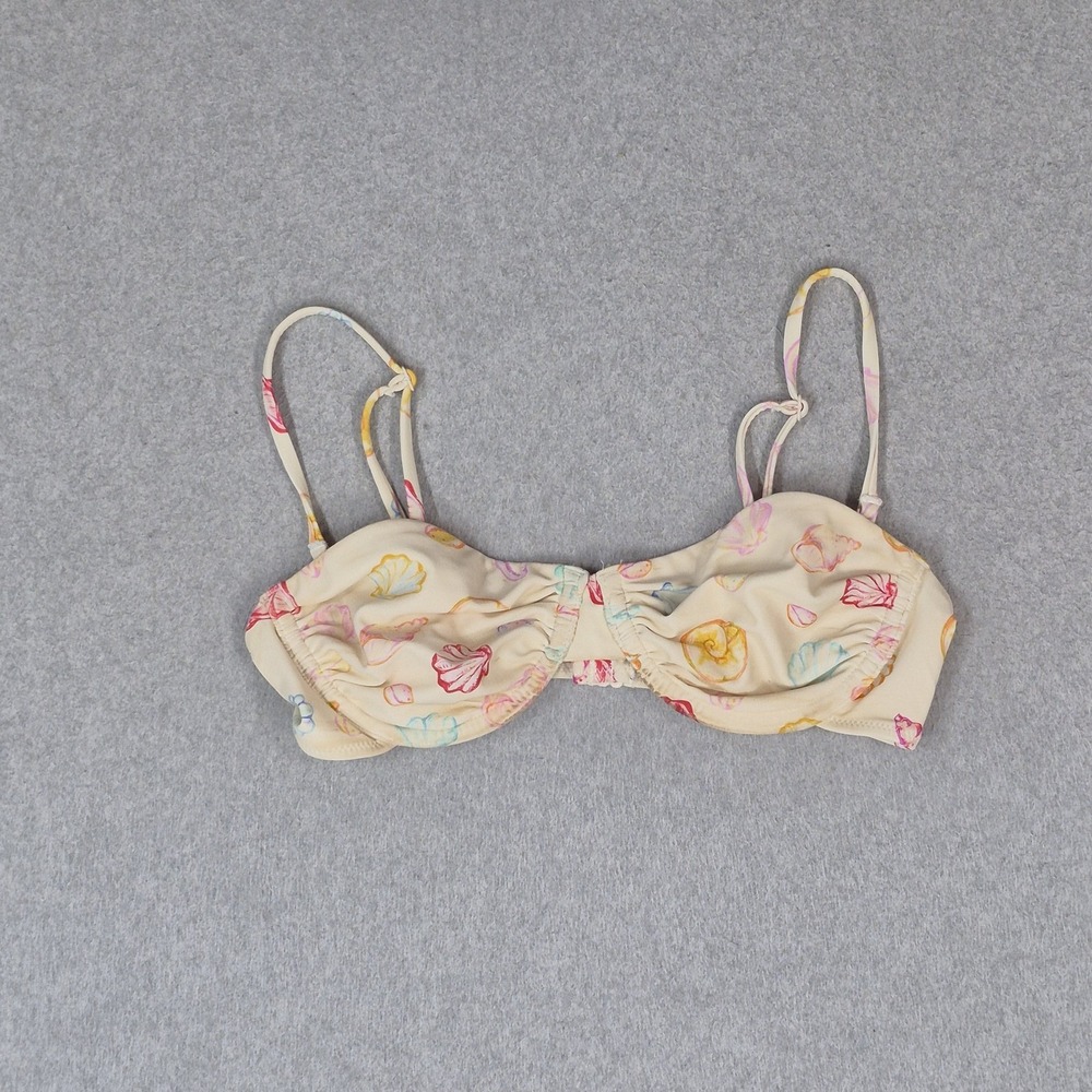 Pacsun Women Swimwear Medium Beige Shell Balconette Underwired Bikini Top